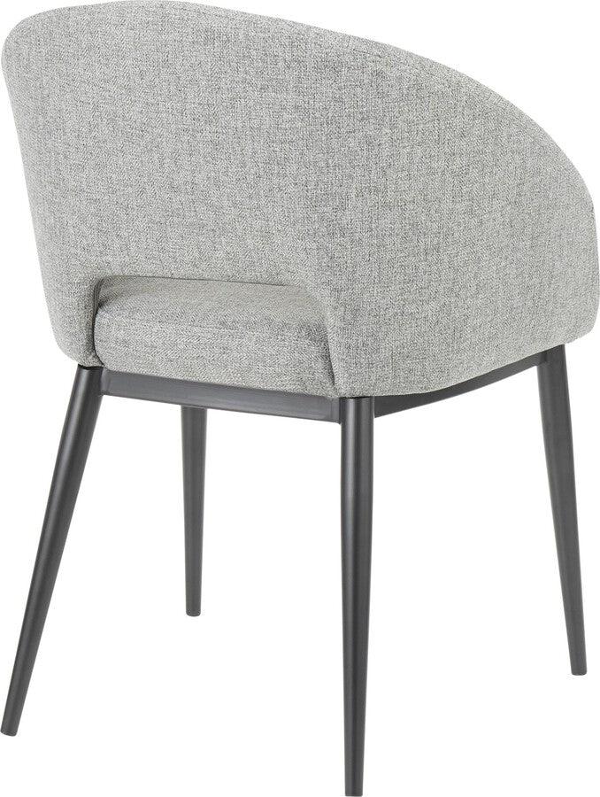 Lumisource Accent Chairs - Renee Contemporary Chair in Black Metal Legs and Grey Fabric