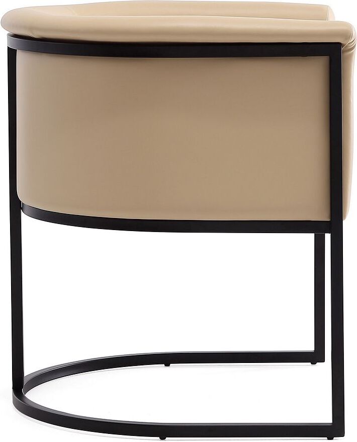 Manhattan Comfort Dining Chairs - Bali Tan and Black Faux Leather Dining Chair (Set of 2)
