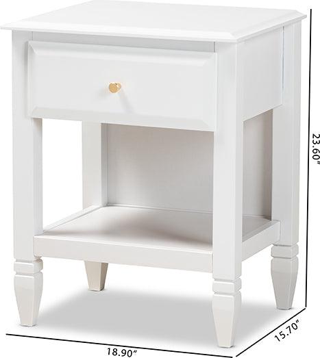 Wholesale Interiors Nightstands & Side Tables - Naomi Nightstand White & Gold