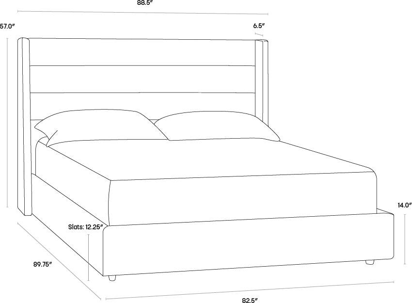 SUNPAN Beds - Emmit Bed - King - Quarry Gray