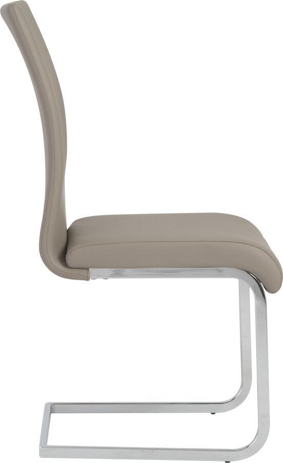 Euro Style Dining Chairs - Epifania Dining Chair in Taupe with Chrome Legs - Set of 4