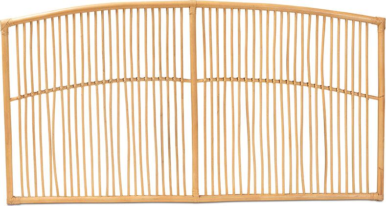 Wholesale Interiors Headboards - Malvina Modern Bohemian Natural Brown Rattan Queen Size Wall-mount Headboard