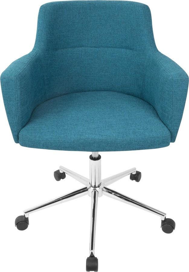 Lumisource Task Chairs - Andrew Contemporary Adjustable Office Chair in Teal
