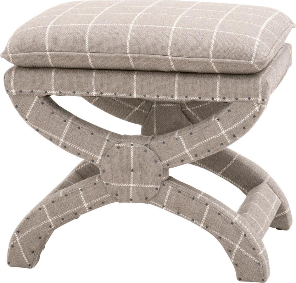 Essentials For Living Ottomans & Stools - Gaston Ottoman Windowpane Pebble