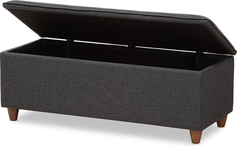 Wholesale Interiors Ottomans & Stools - Marlisa Mid-Century Ottoman Dark Gray