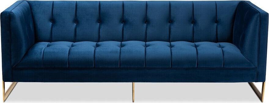 Wholesale Interiors Loveseats - Ambra Sofa Navy Blue & Gold