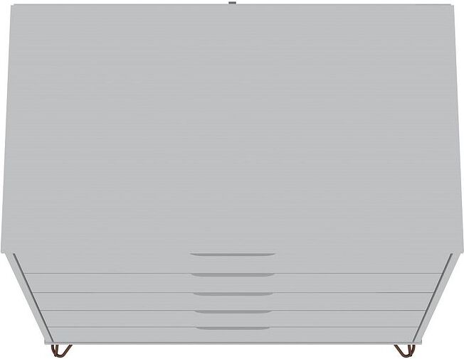 Manhattan Comfort Dressers - Rockefeller 5-Drawer Tall Dresser with Metal Legs in White