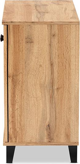 Wholesale Interiors Shoe Storage - Coolidge Oak Brown Finished Wood 2-Door Shoe Storage Cabinet