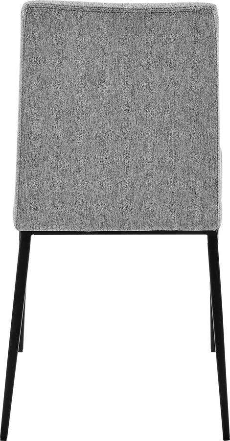 Euro Style Dining Chairs - Rasmus Side Chair with Light Brown Leatherette and Gray Fabric with Matte Black Legs - Set of 2