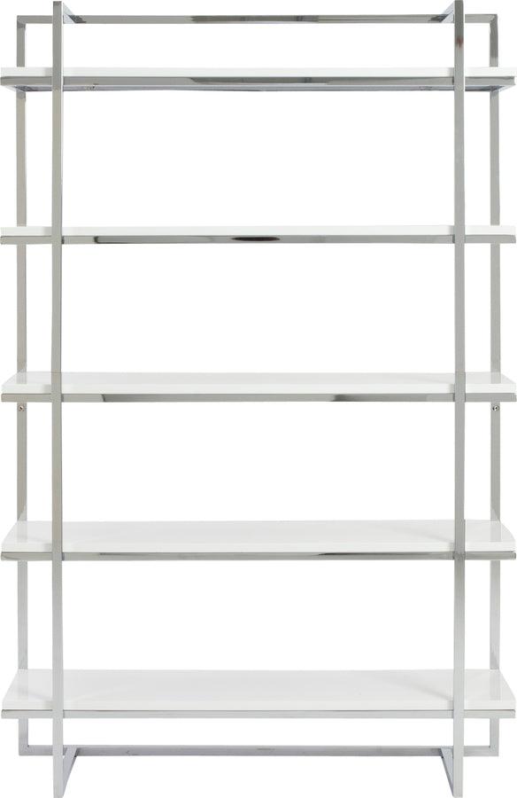Euro Style Shelves - Gilbert 5 Shelving Unit in White with Chrome Frame