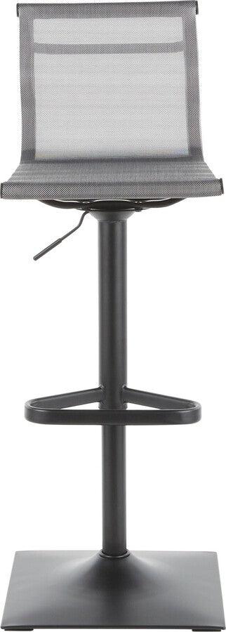 Lumisource Barstools - Mirage Contemporary Barstool in Black Metal and Silver Mesh Fabric