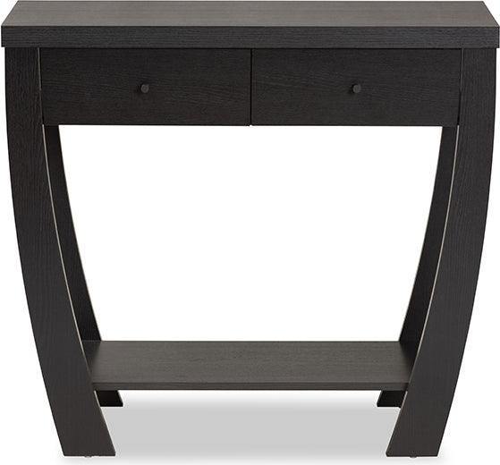 Wholesale Interiors Consoles - Capote Modern and Contemporary Espresso Brown Finished Wood 2-Drawer Console Table