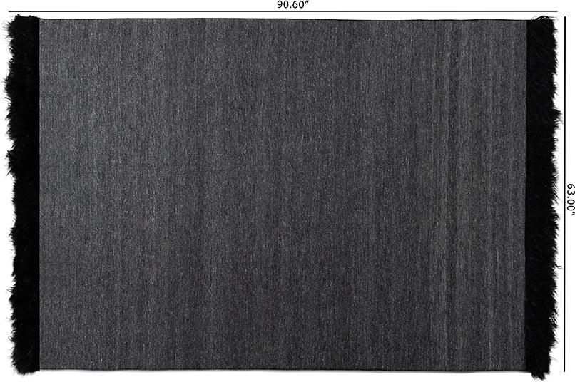 Wholesale Interiors Indoor Rugs - Dalston Modern and Contemporary Dark Gray and Black Handwoven Wool Blend Area Rug