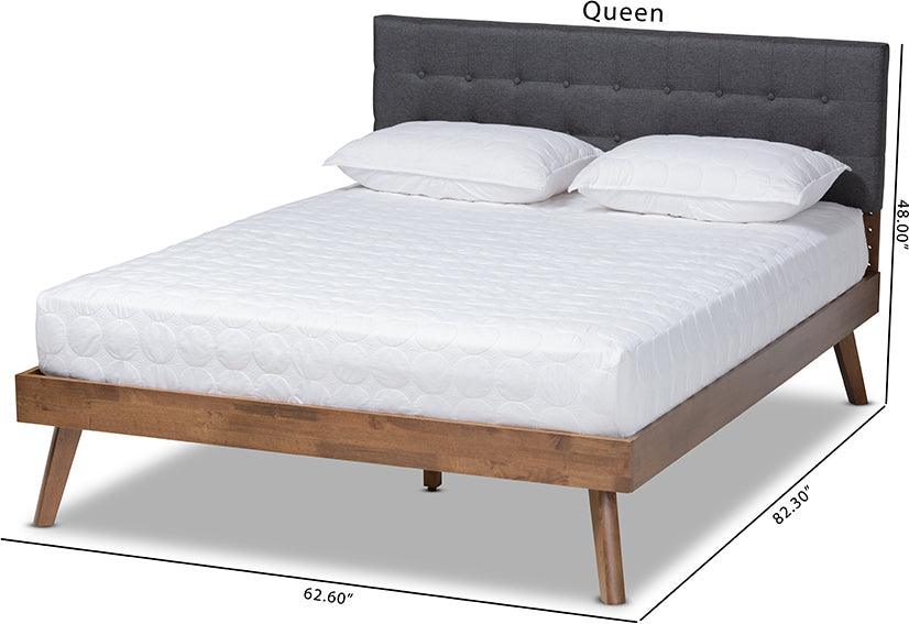 Wholesale Interiors Beds - Devan Queen Bed Dark Gray & Walnut