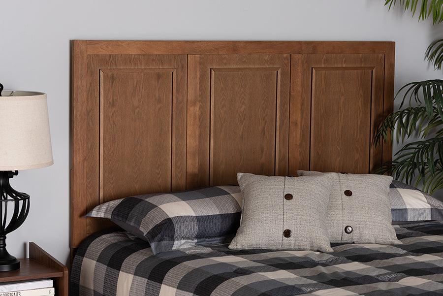 Wholesale Interiors Headboards - Giordano Classic and Traditional Ash Walnut Finished Wood Queen Size Headboard