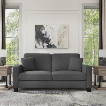 Bush Business Furniture Sofas & Couches - 73W Sofa Charcoal Gray Herringbone Fabric