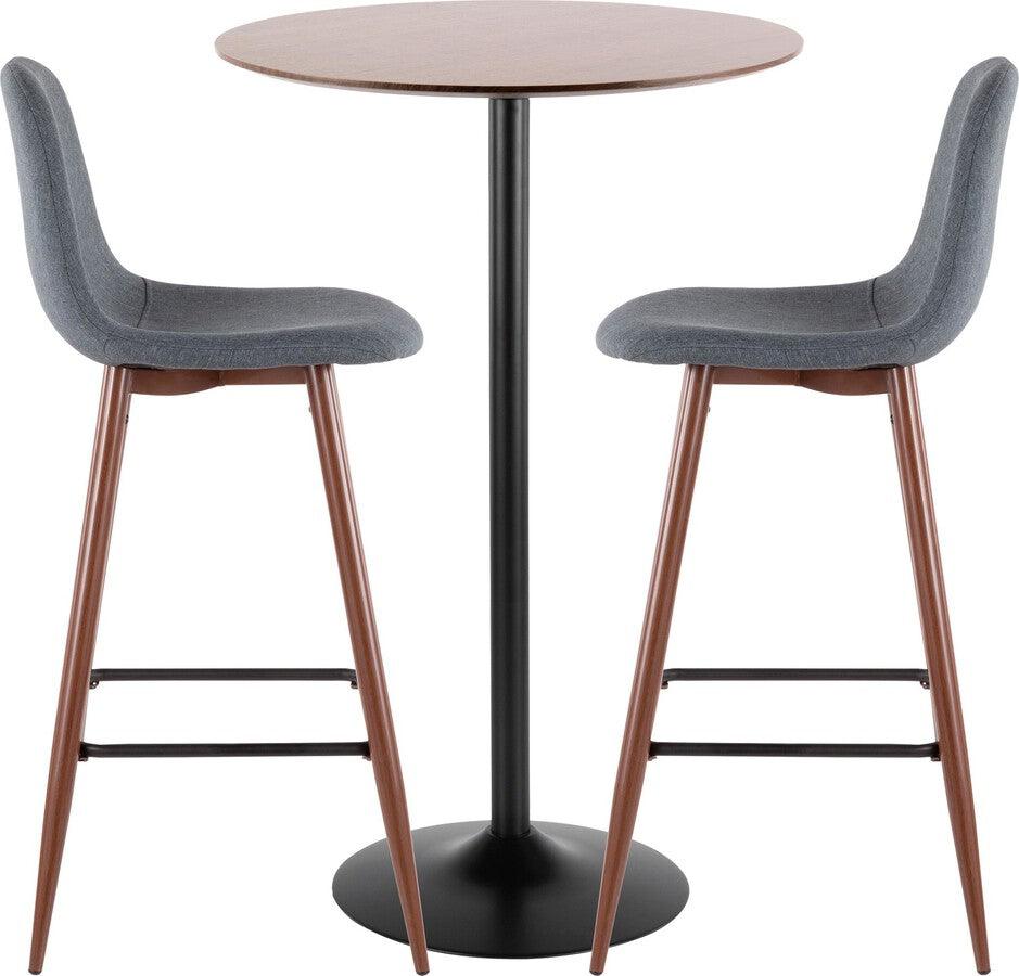Lumisource Dining Sets - Pebble 3-Piece Mid-Century Modern Pub Set in Blue