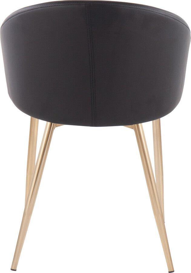 Lumisource Accent Chairs - Claire Contemporary/Glam Chair in Gold Metal and Black Faux Leather
