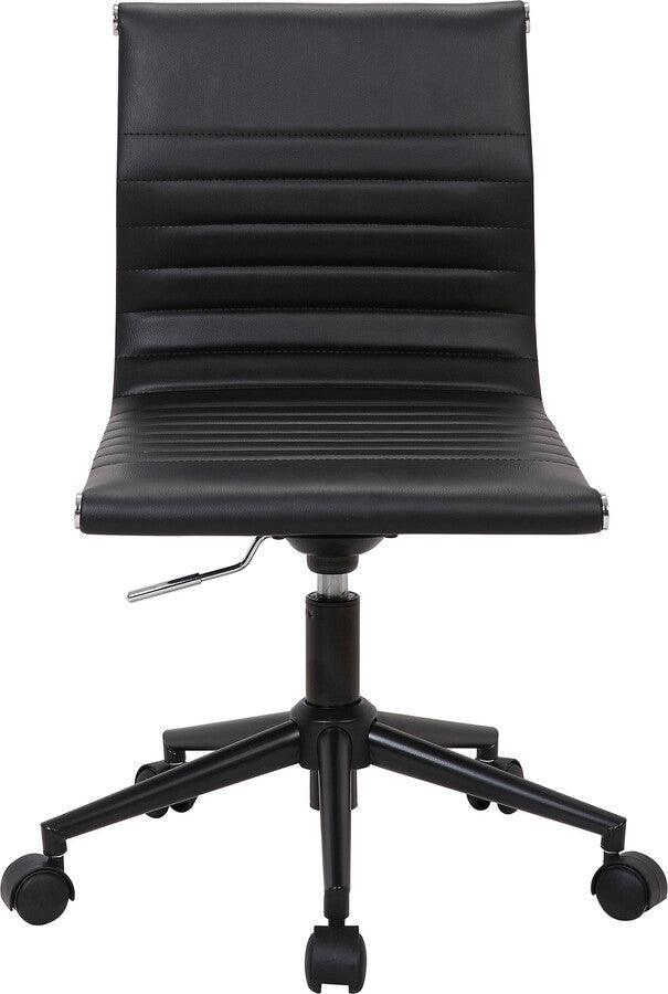 Lumisource Task Chairs - Masters Industrial Task Chair in Black Base and Black Faux Leather