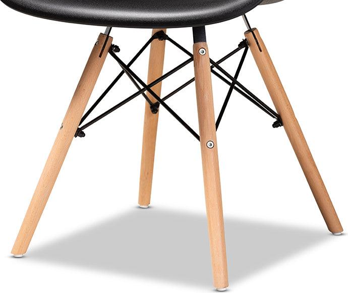 Wholesale Interiors Dining Chairs - Galen Modern Dining Chair Black & Oak Brown (Set of 4)