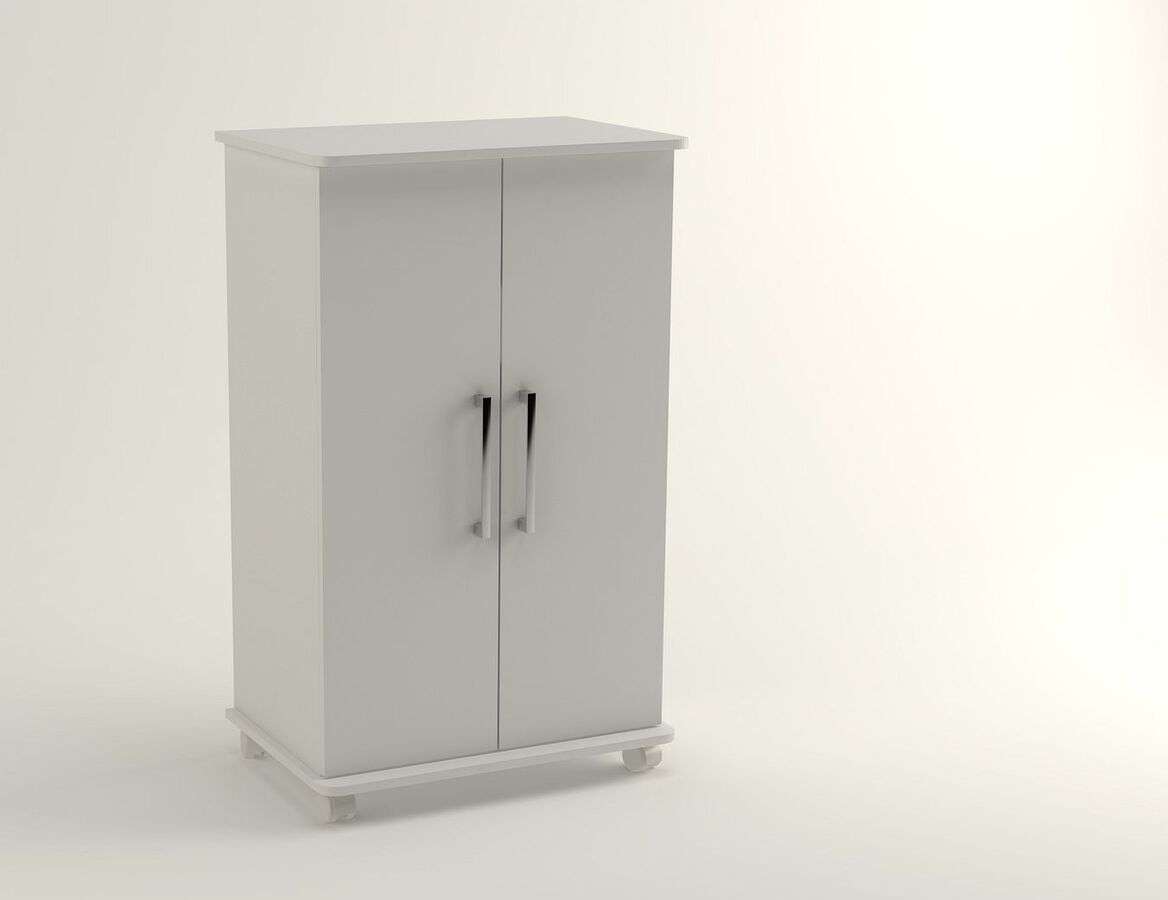 Manhattan Comfort Shoe Storage - Innovative Catalonia Mobile Shoe Closet 2.0 with 6 Shelves in White