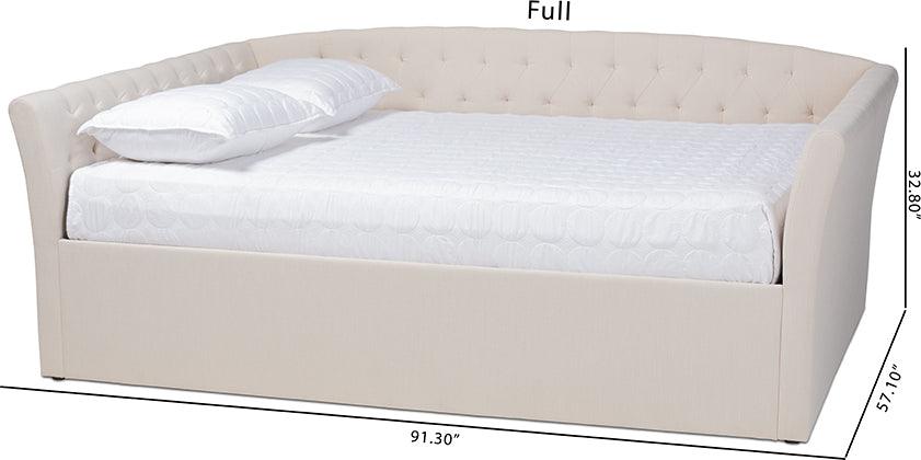 Wholesale Interiors Daybeds - Delora Modern and Contemporary Beige Fabric Upholstered Full Size Daybed