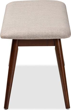 Wholesale Interiors Benches - Flora Light Grey Walnut Wood Dining Bench