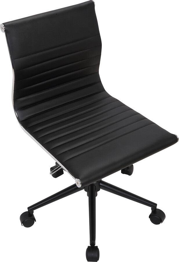 Lumisource Task Chairs - Masters Industrial Task Chair in Black Base and Black Faux Leather