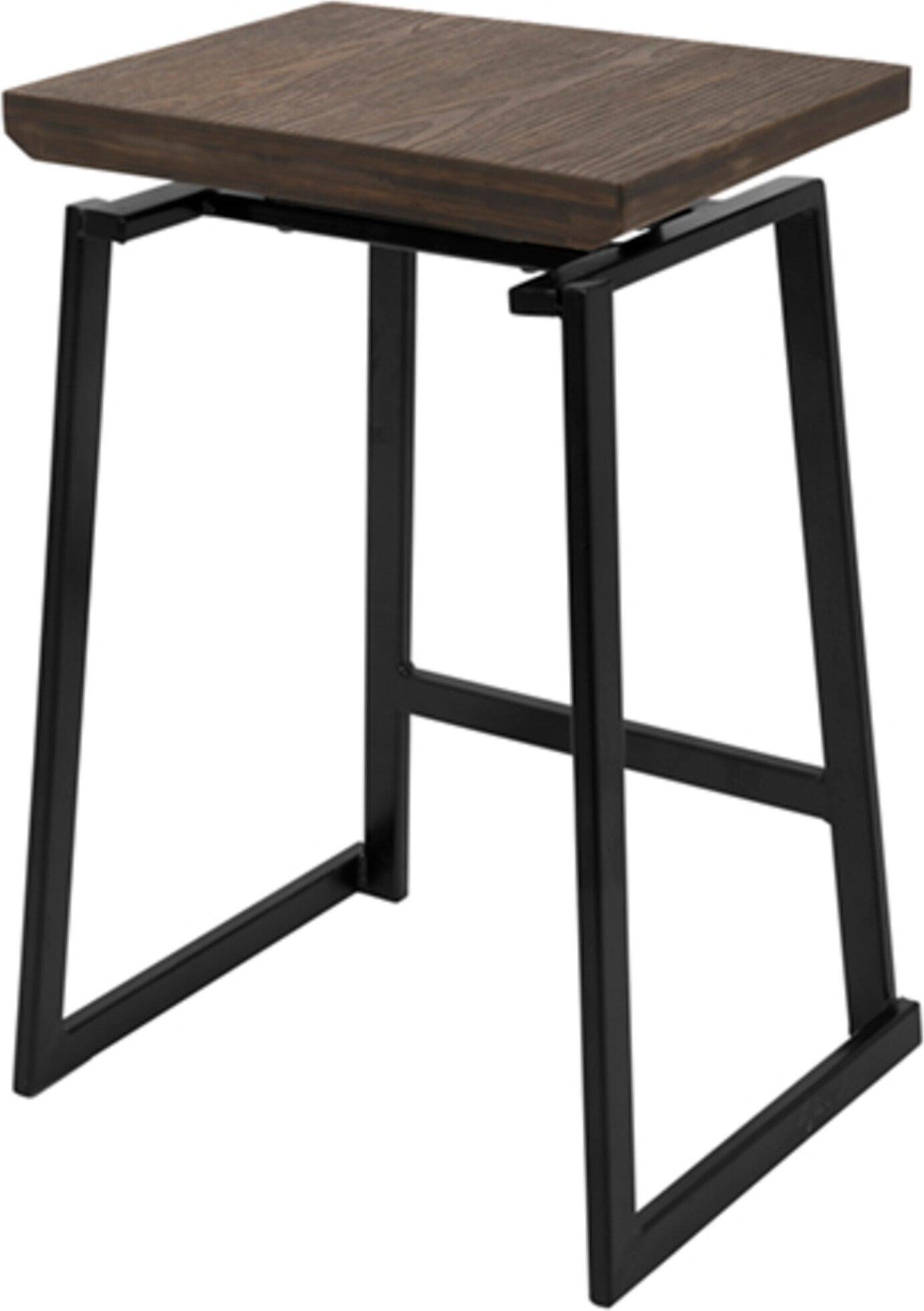 Lumisource Barstools - Geo Counter Stool Black & Brown (Set of 2)