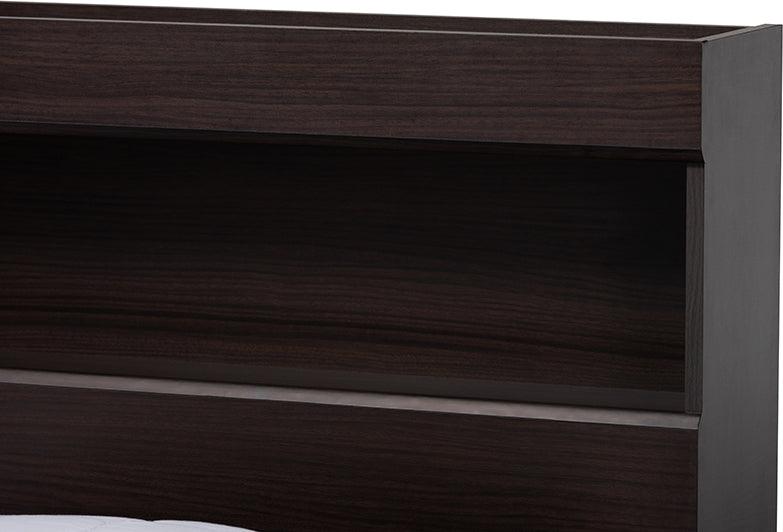 Wholesale Interiors Beds - Blaine Queen Storage Bed Dark brown
