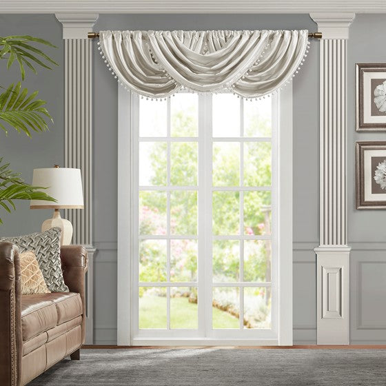 Olliix.com Curtains - Waterfall Valance (Single) White