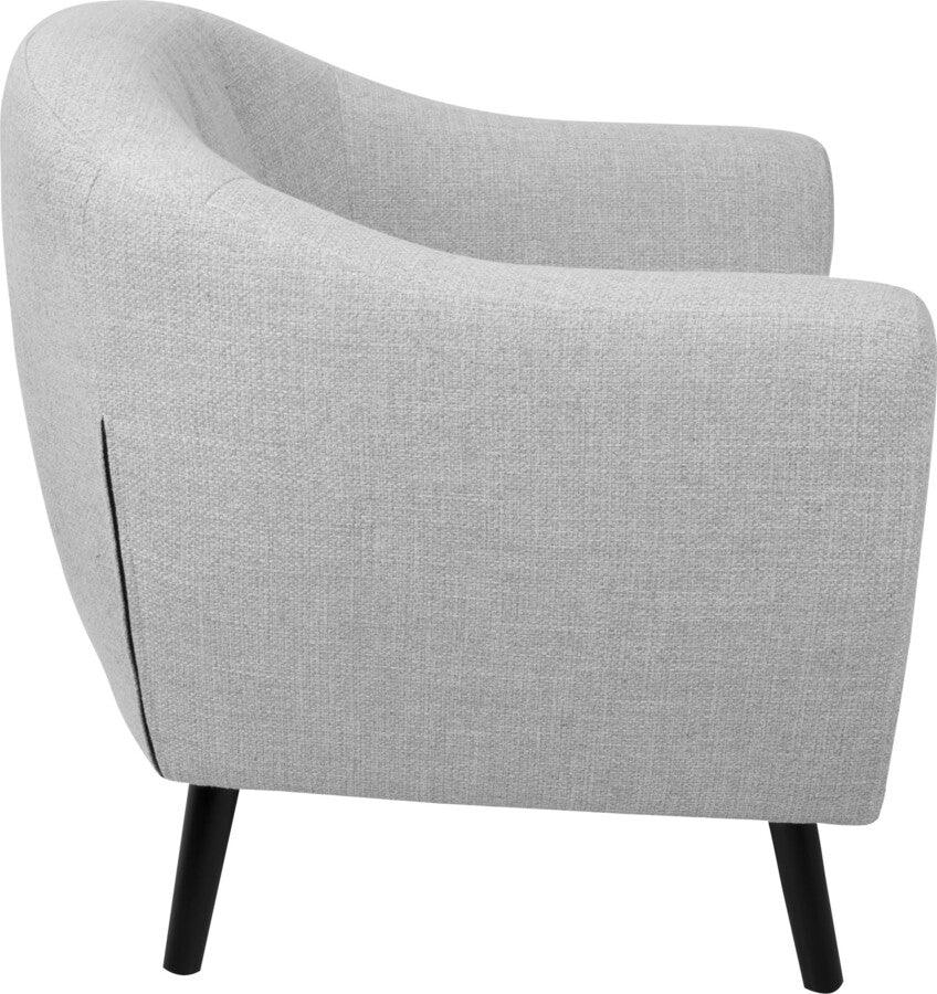 Lumisource Accent Chairs - Rockwell Accent Chair 30.75" Black Wood & Light Gray Noise Fabric