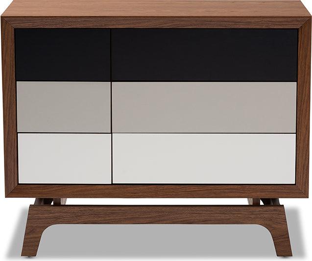 Wholesale Interiors Chest of Drawers - Svante Mid-Century Modern Multicolor Finished Wood 6-Drawer Chest