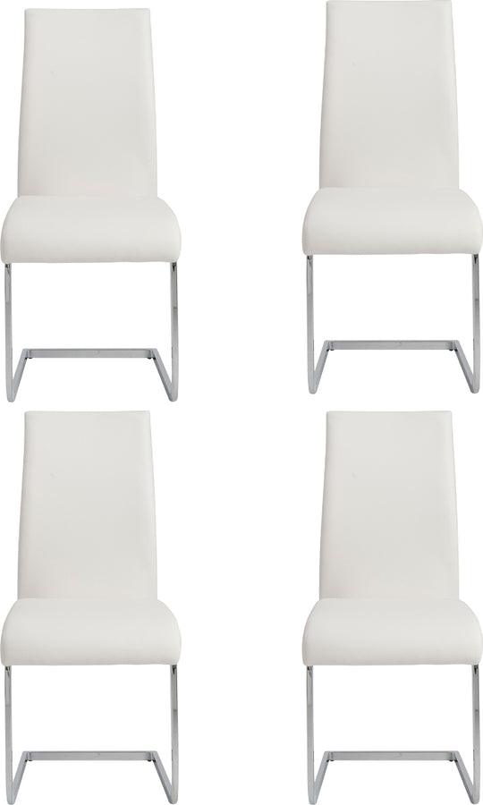 Euro Style Dining Chairs - Epifania Dining Chair in White with Chrome Legs - Set of 4
