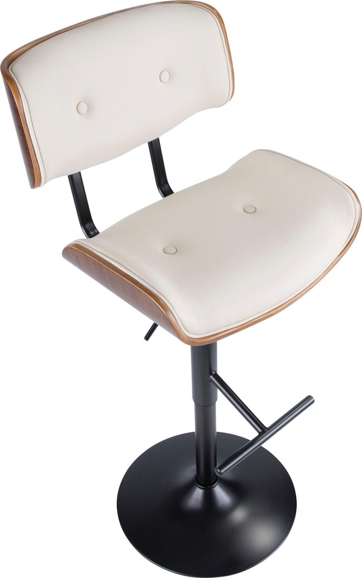 Lumisource Barstools - Lombardi Barstool Walnut & Cream