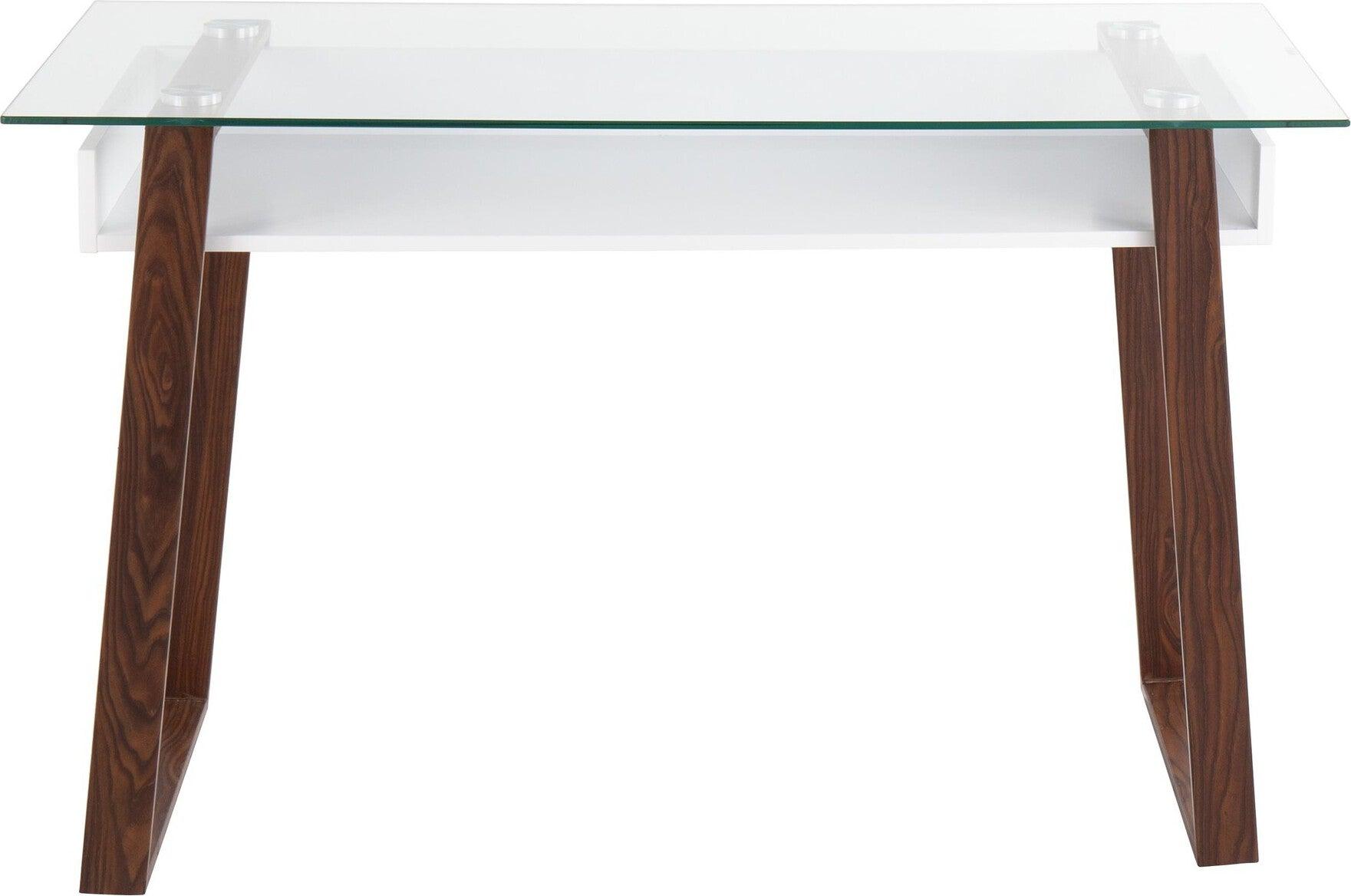 Lumisource Desks - Duke Desk Walnut & Clear