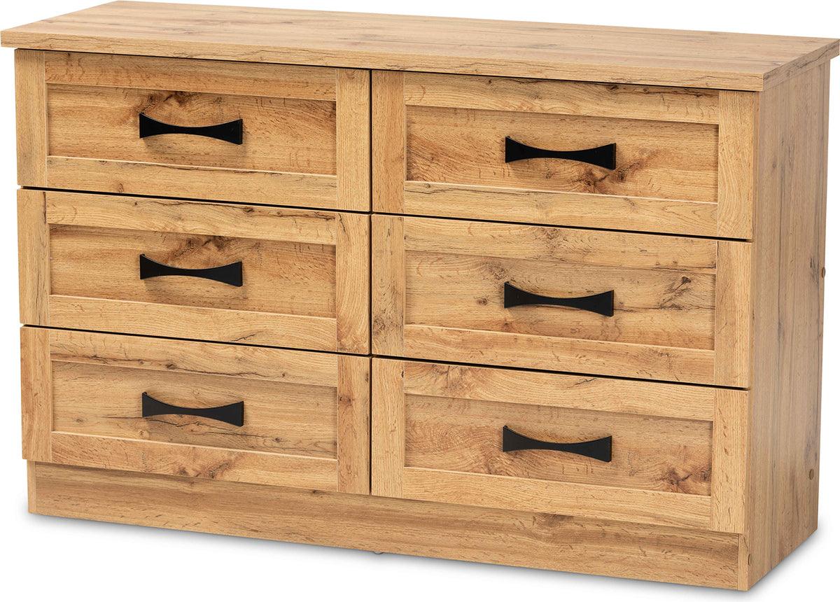 Wholesale Interiors Dressers - Colburn 6-Drawer Oak Brown Finished Wood Storage Dresser