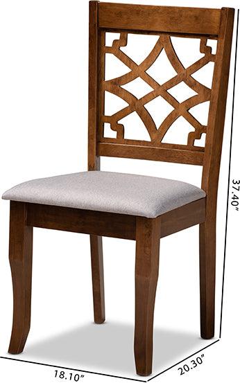 Wholesale Interiors Dining Chairs - Mael Grey Fabric Upholstered Walnut Brown Finished Wood 4-Piece Dining Chair Set