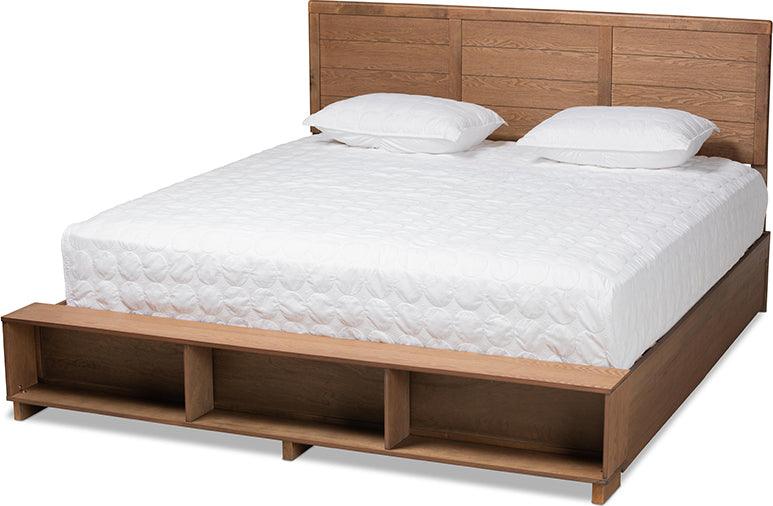 Wholesale Interiors Beds - Alba King Storage Bed Ash Walnut