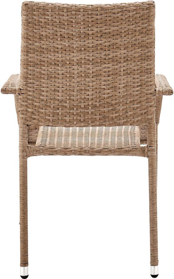 Manhattan Comfort Outdoor Dining Chairs - Genoa Patio Dining Armchair in Nature Tan Weave