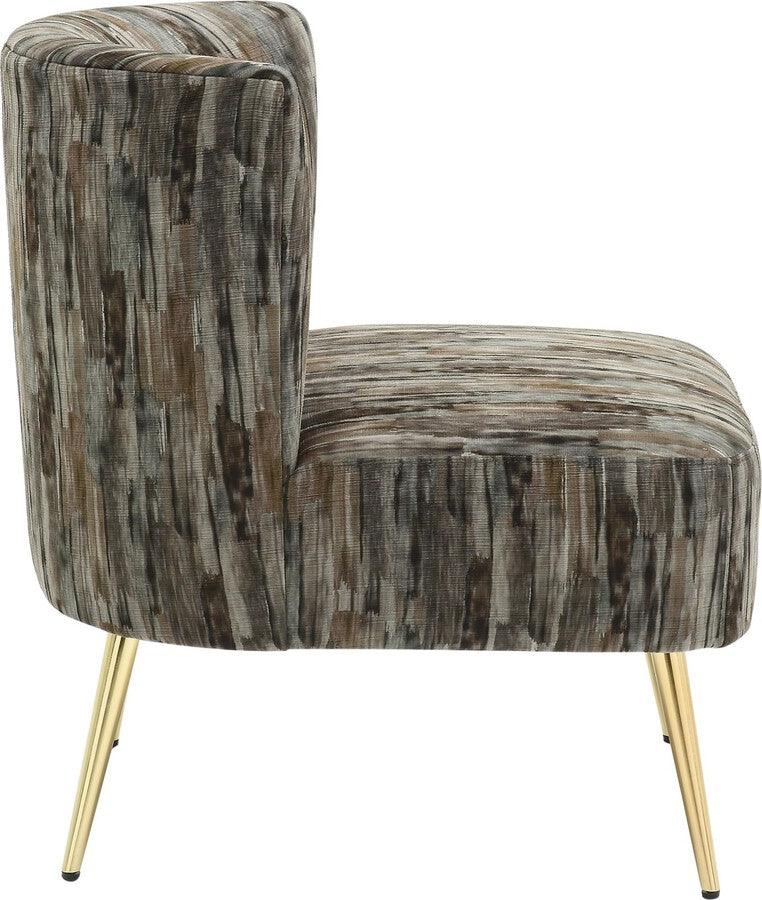 Lumisource Accent Chairs - Fran Slipper Chair 30.5" Gold Metal & Gray Fabric