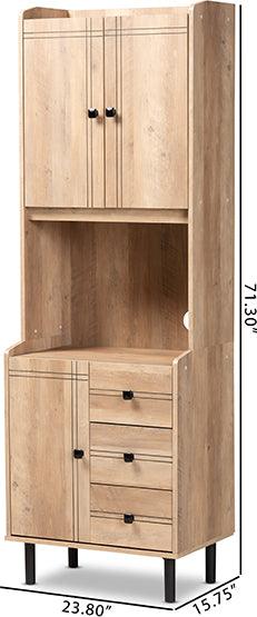 Wholesale Interiors Kitchen Storage & Organization - Patterson Oak Brown Finished 3-Drawer Kitchen Storage Cabinet