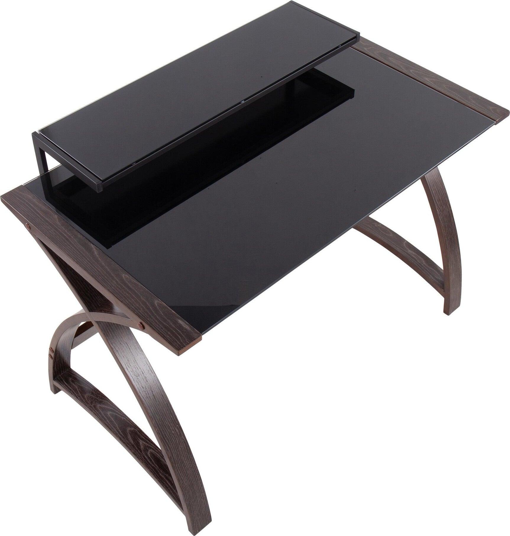 Lumisource Desks - Bentley Office Desk Dark Gray & Black