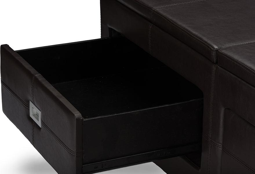 Wholesale Interiors Coffee Tables - Indy Modern and Contemporary Functional Lift-top Cocktail Ottoman Table Brown