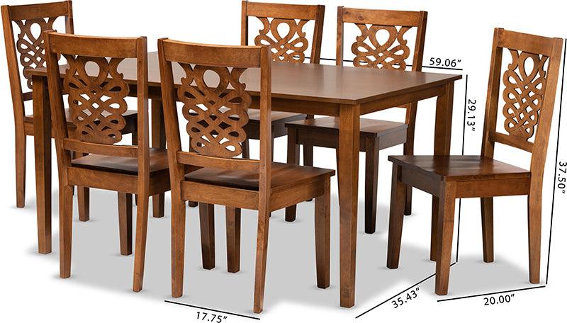 Wholesale Interiors Dining Sets - Luisa Walnut Brown Finished Wood 7-Piece Dining Set