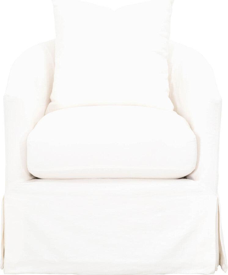 Essentials For Living Accent Chairs - Faye Slipcover Swivel Club Chair Cream Crepe