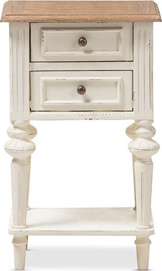 Wholesale Interiors Nightstands & Side Tables - Marquetterie Nightstand White/Natural