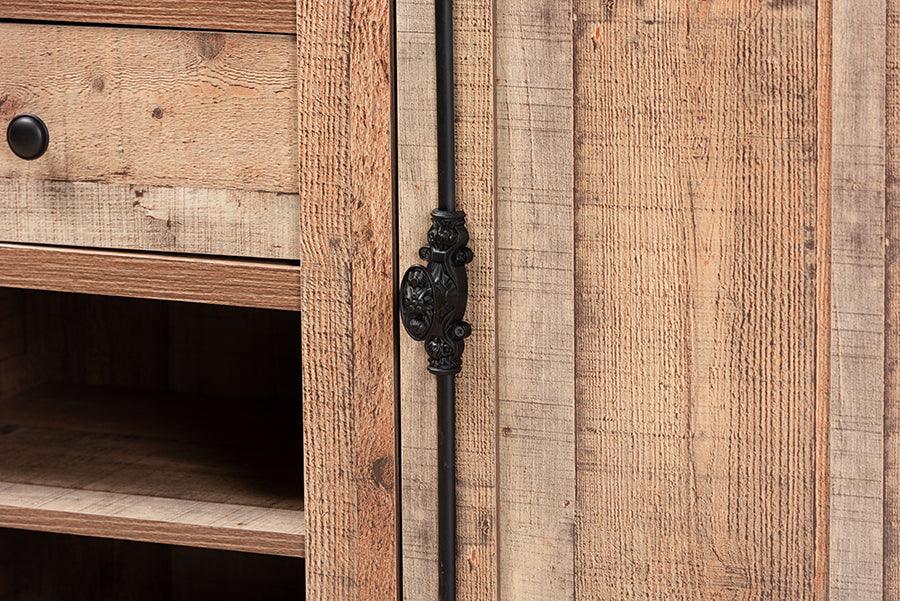 Wholesale Interiors Buffets & Sideboards - Albert Farmhouse Rustic Oak Finished Wood 1-Door Dining Room Sideboard Buffet Oak Brown