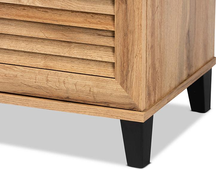Wholesale Interiors Shoe Storage - Coolidge Oak Brown Finished Wood 2-Door Shoe Storage Cabinet