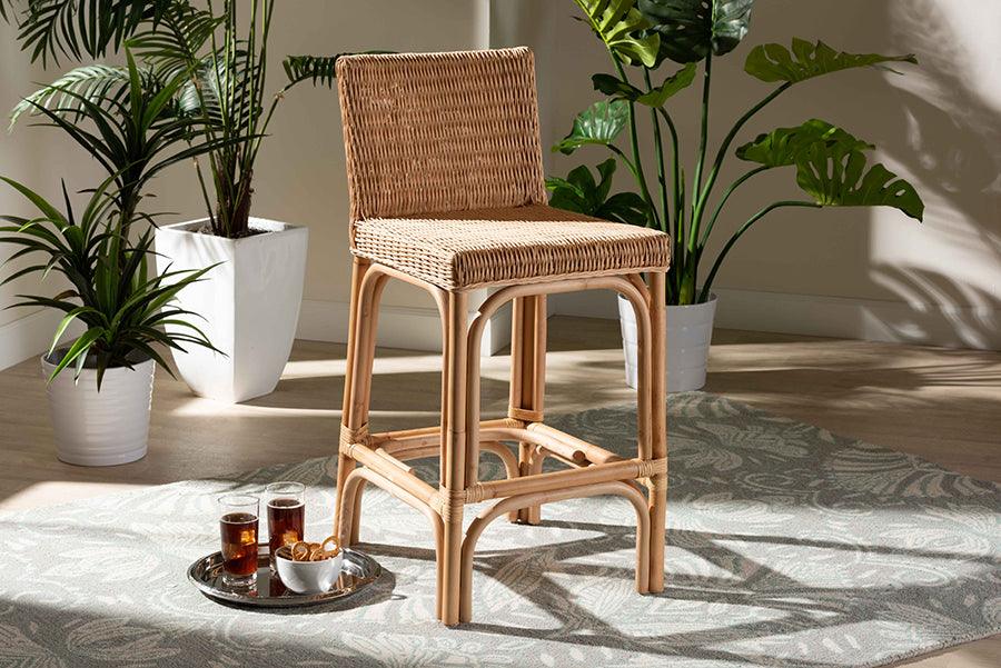 Wholesale Interiors Barstools - Athena Natural Finished Rattan Counter Stool